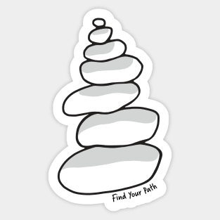 Find Your Path Rock Stack Cairn Sticker